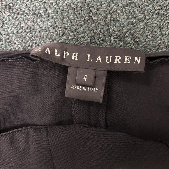 Ralph Lauren Black Label Designer Black Wool Blend Side Zip Pants Size 4 - Picture 3 of 6